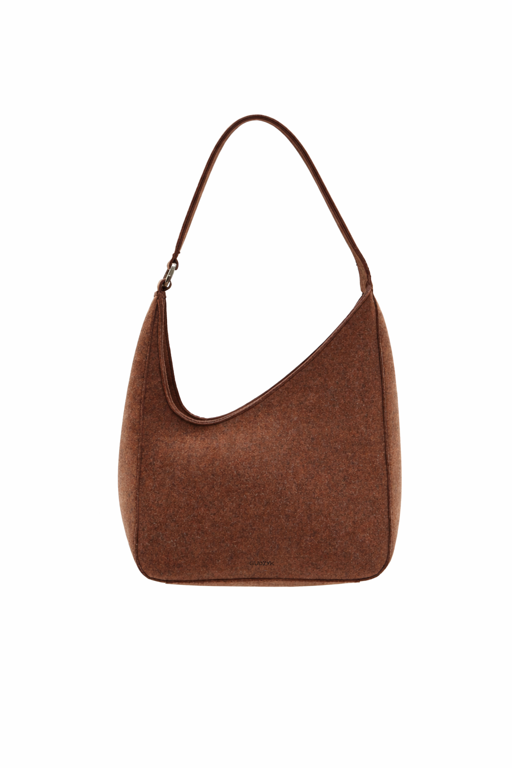 Brown shoulder bag on a white background
