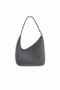 Gray shoulder bag on a white background