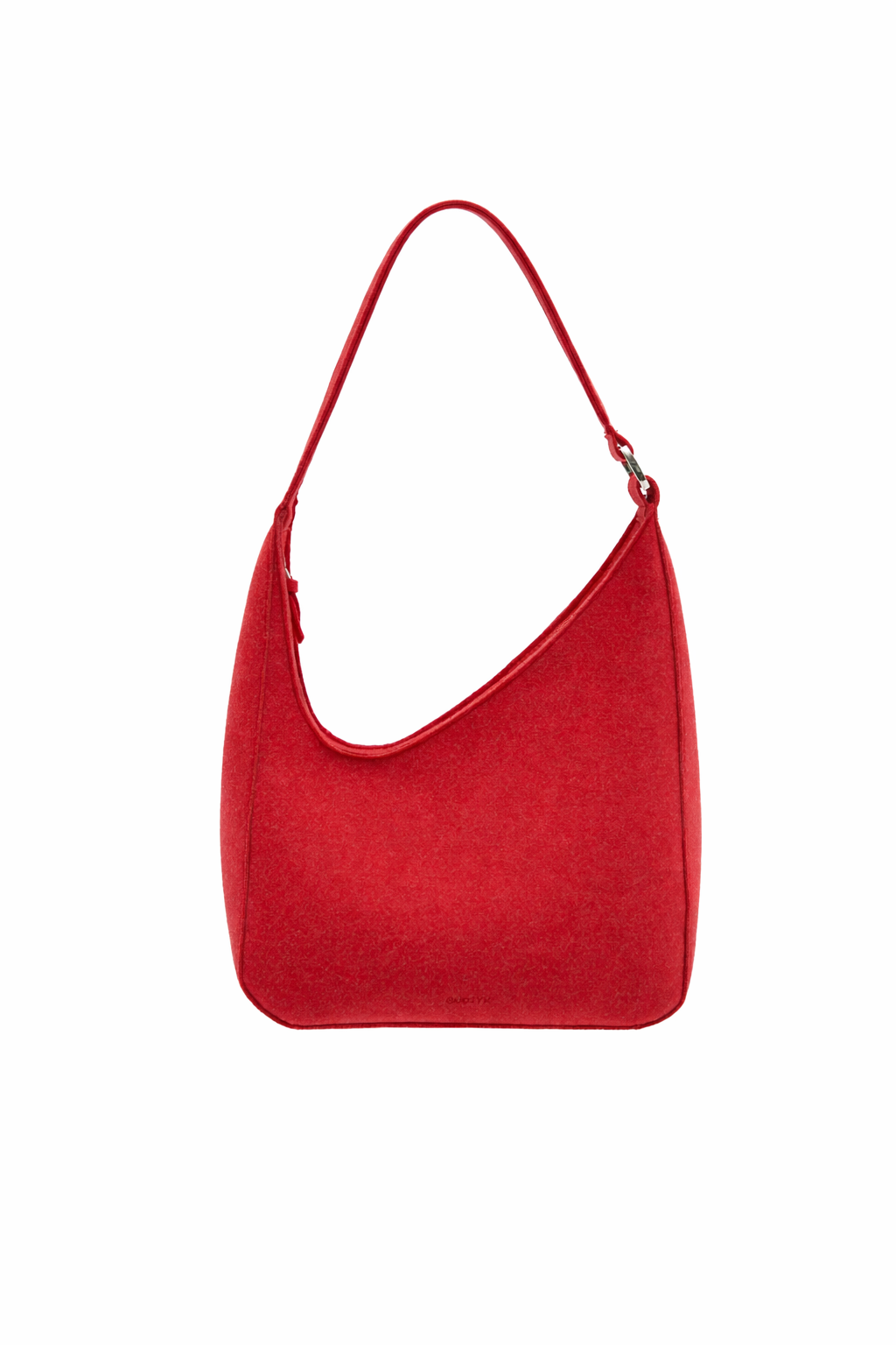 Red handbag on a white background